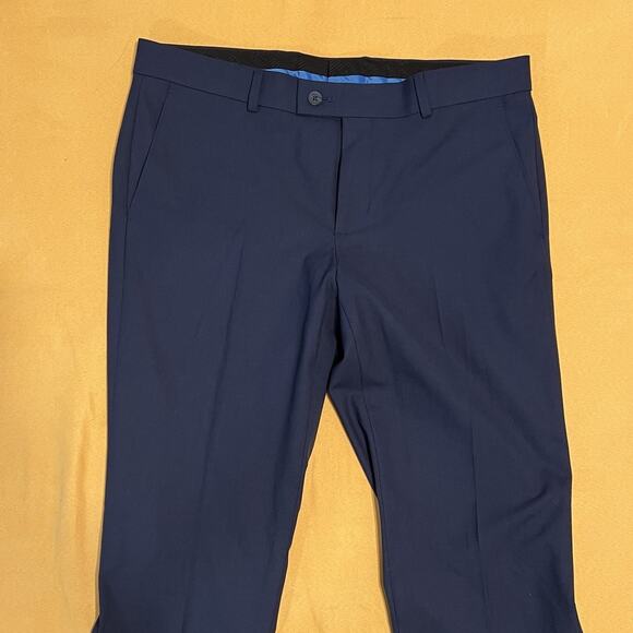 Egara Men’s Navy Blue Suit Skinny 38 Short Pants 34x32 Business Wedding - Picture 7 of 7